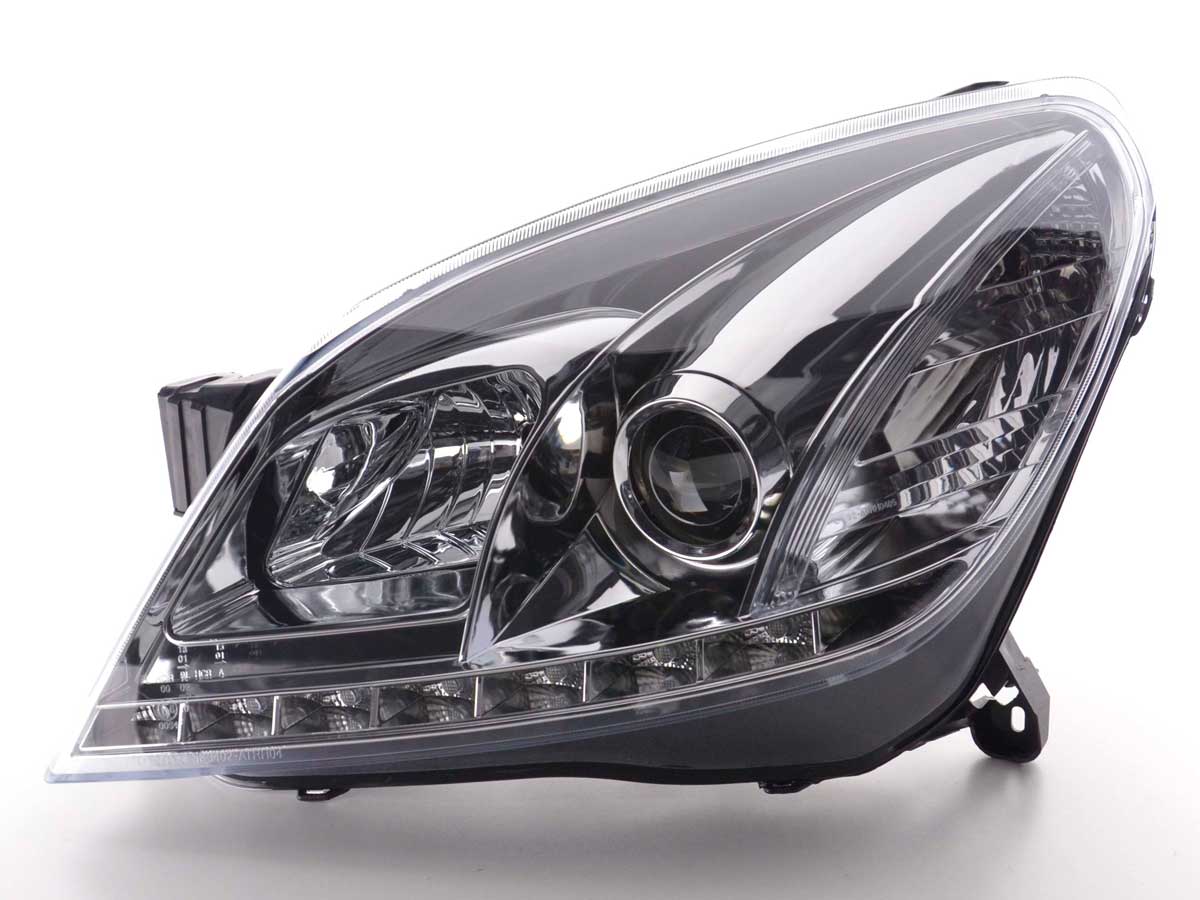 Scheinwerfer Set Daylight LED Tagfahrlicht Opel Astra H 2004-2009 chrom Scheinwerfer Set Daylight LED Tagfahrlicht Opel Astra H 2004-2009 chrom